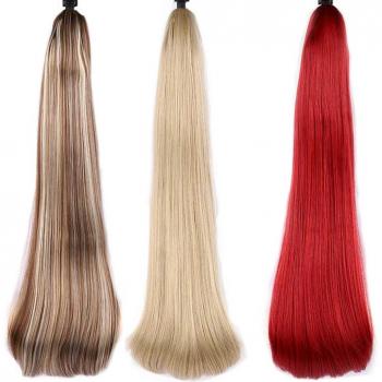 Adjustable 24 Inch Synthetic Ponytail Clip