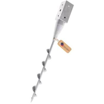 GeZu Impex Sol‑Piquet Ronde 71x71x650 mm – Douille Galvanisée Chaud pour Clôture Bois