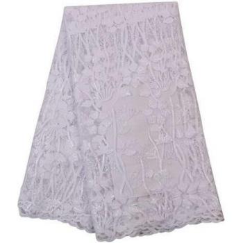 Tela Africana de Encaje Magenta con Lentejuelas Bordadas KS3105B