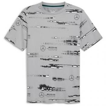 PUMA Mercedes-AMG Petronas F1 Logo T-Shirt Herren grau mit Allover-Print XXL