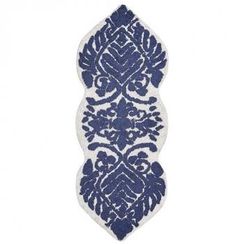 Tapis de Bain Décoratif en Coton 150 x 60 cm Bleu