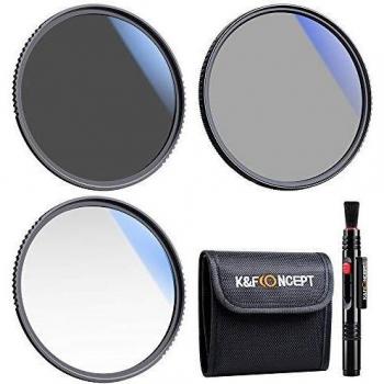 K&F Concept 3PCS Filtros Ultrafinos con Bolsa 43mm