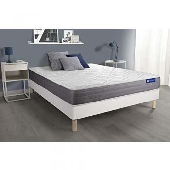 Matelas ACTIFLEX Dream 140x190 cm 5 zones de Confort + sommier KIT Blanc