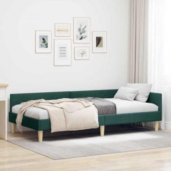 Base Letto Angolare Verde Scuro 80x200 cm – con Tabellone Integrato