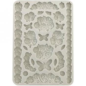Silicone Form „Shabby Rose – Rosen & Butterfly“