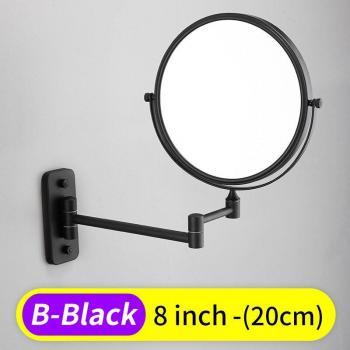 Miroir étendu noir, double visage, bras ajustables, miroir de beauté