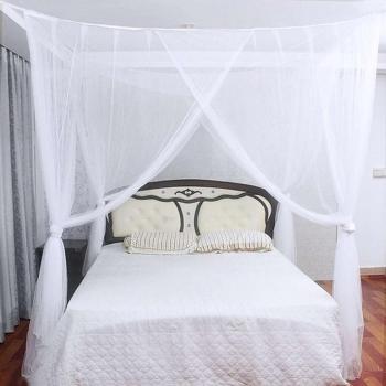 Mosquitera textil para el hogar, cama Queen y King, color blanco y negro