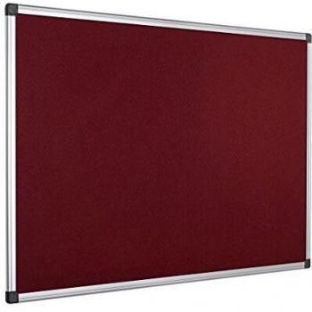 Bacheca in Feltro con Cornice in Alluminio, Rosso Bordeaux, 900 x 600 mm