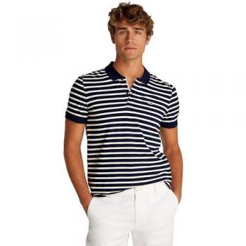 Tommy Jeans Slim Fit Poloshirt mit Logo-Stickerei in Marine, Größe XXL