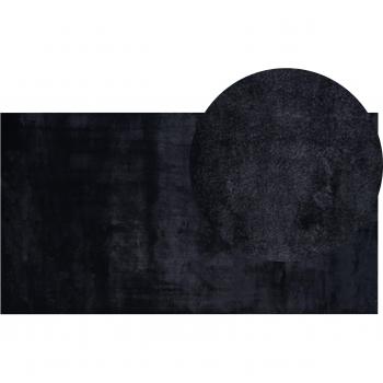 BELIANI Shaggy Faux Fur Rug Black 80 x 150 cm