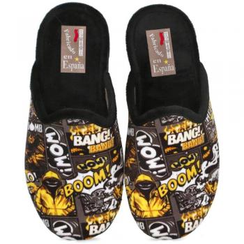 Zapatilhas de Casa para Criança L&R Shoes 60-C24 Preto com Estampa Divertida
