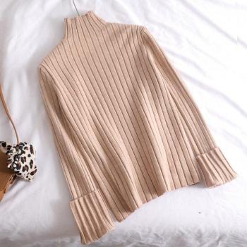Pull automnal à col roulé pour femme