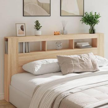 VidaXL 200 cm LED Headboard Sonoma Oak