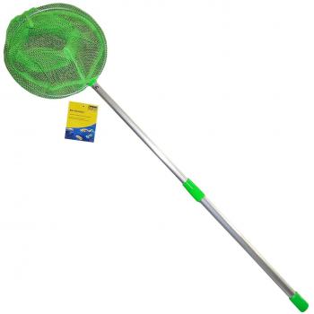 FischerNet 40080 – Aluminium-Kescher, grün, Telescop‑Stange