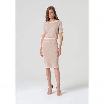 Tubo Midi con Stampa Jacquard Floreale
