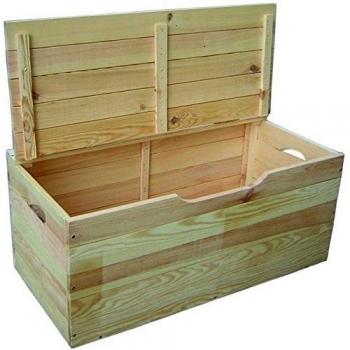 Cofre de madera con tapa de hibisco