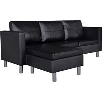 Trivietė Black VidaXL Luxury Couch