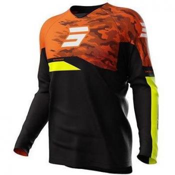 Maillot de motocross Shot Draw Kid Matrix en negro y naranja, talla S