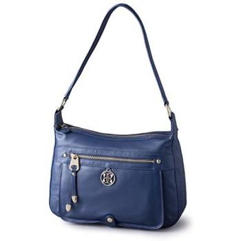 Navy Cartmel II Leather Shoulder Bag