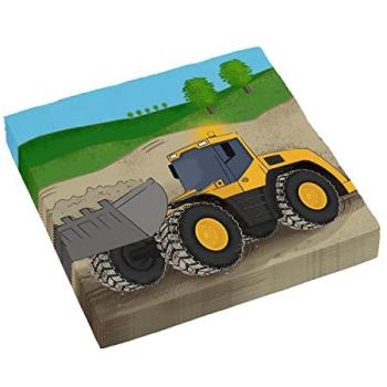 Amscan Baustellen‑Papierservietten 16 Stück – 33 × 33 cm