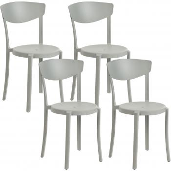 Set di 4 sedie grigio chiaro per interni ed esterni Vieste