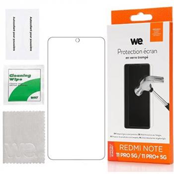Protection écran en verre trempé WE pour Xiaomi Redmi Note 11 Pro : ultra-résistant, antidérapant, anti-rayure 9H