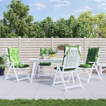 Coussins de jardin anti-glissement, dossier haut, 4 pièces – design feuille