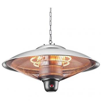 Garden Fitting Heater, Ceiling Pendant, 2000 Watt, Silver