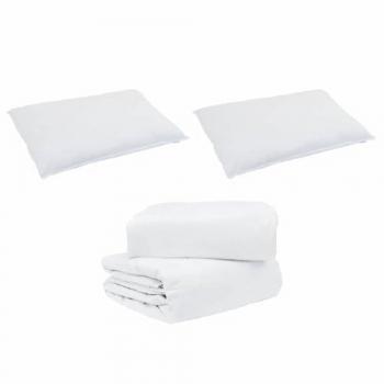 Conjunto 3 piezas de edredón y almohada con pluma de pato Vidaxl