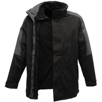 Regatta Men's Defender III 3-in-1 Waterproof Jacket Black Seal Grey Size M