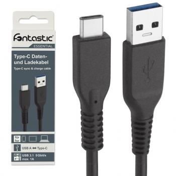 Fontastic Essential Datenkabel USB 3.1 Gen 1 A Typ-C 1m schwarz
