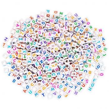 Plastic Letter Beads for Jewelry Making – 500 Pack