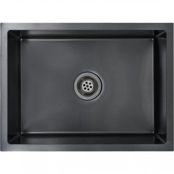 Lavello da cucina in acciaio inossidabile nero, design fatto a mano