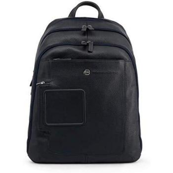 Piquadro Blue Leather Backpack for Men