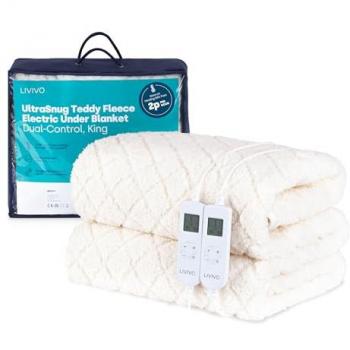 UltraSnug Electric Heated Underblanket – King, Dual Heat Settings, Off‑White Color