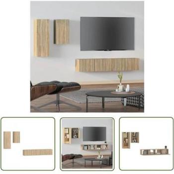 Rangement TV Étagère Murale 4 Pièces