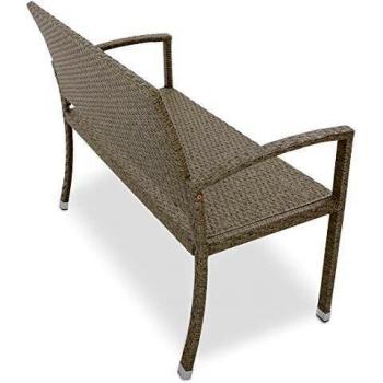 Casaria Polyrattan Gartenbank 2-Sitzer UV-beständig Creme-Beige 320kg belastbar