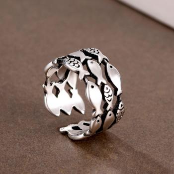 Ajuste Retro: Anillo Pez Abierto
