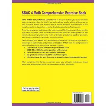 SBAC 4 Math Comprehensive Exercise Book: Abundant Math Skill Building Exercises