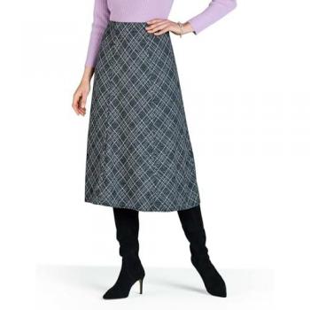 Women's Six Panel Diamond Check Skirt – Elastic Waist