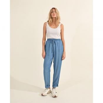 Pantalon taille haute effet jean