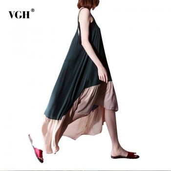 Robe Femme VGH Col en V Spaghetti Été