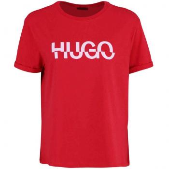 HUGO Kurzärmliges T-Shirt DENALISA_4 – Rundhals, Loose Fit, Feuer, L‑Größe