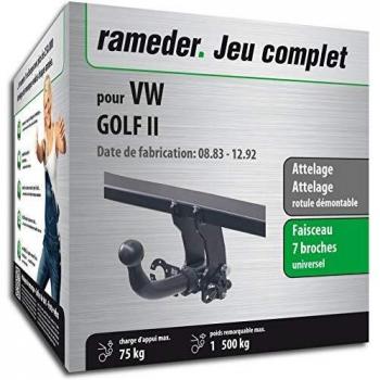 Rameder Attelage rotule démontable VW Golf II + Faisceau 7 Broches