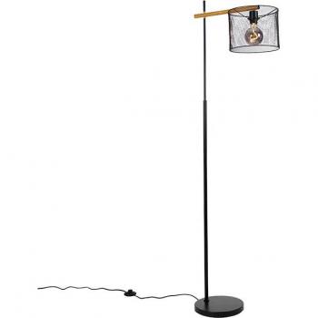 Black Drum Mesh Industrial Floor Lamp – QAZQA