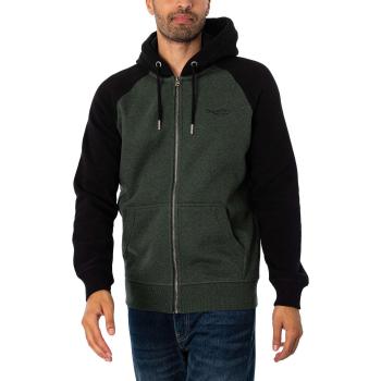Baseball Zip Hoodie by Superdry – Green Marl/Black, Large, Men’s