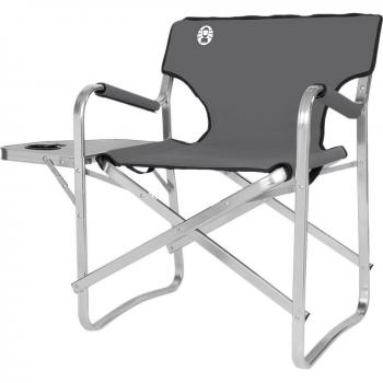 Coleman Folding Aluminium Deck Chair with Integrated Table, Silver