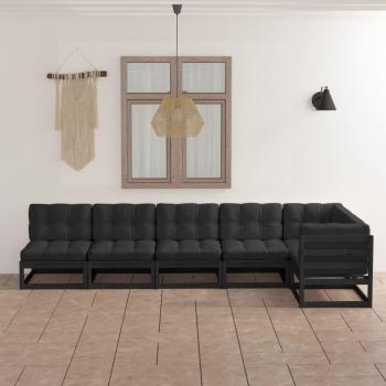 Ensemble de meubles d'extérieur 6 pcs avec coussins en bois de pin massif