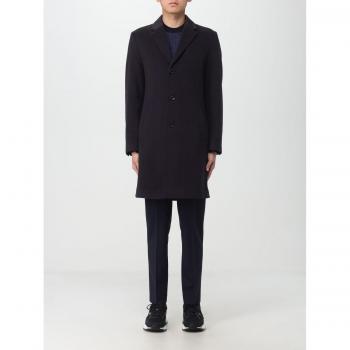 BOSS Cappotto Blu Taglia 48 Misto Lana