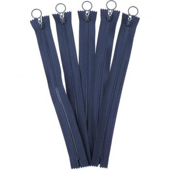 5pcs 25cm Round Ring Zippers in Bright Colors for Clothing and Bags